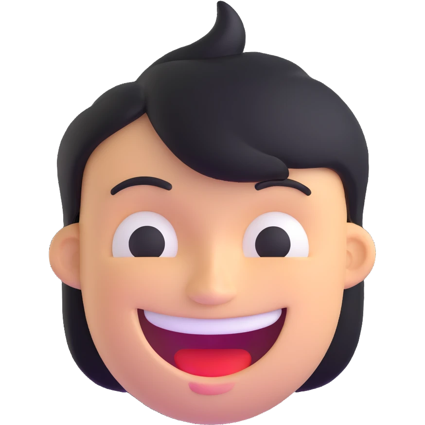exaggerated satirical face with mocking smile emoji