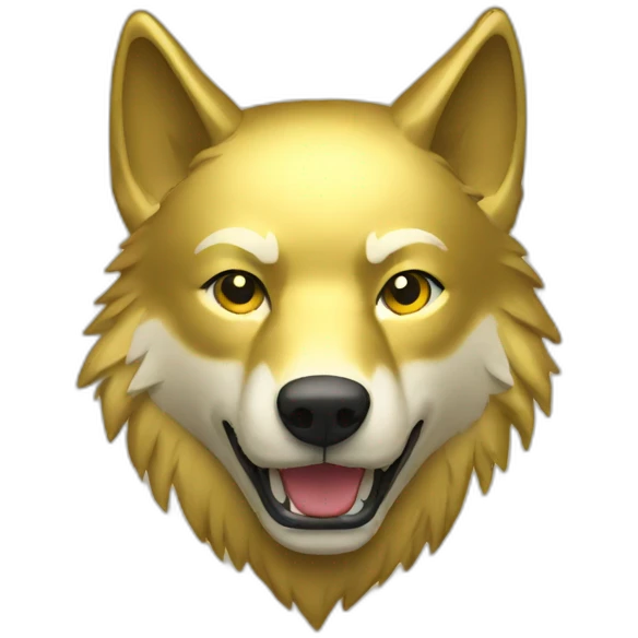 Gold wolf emoji