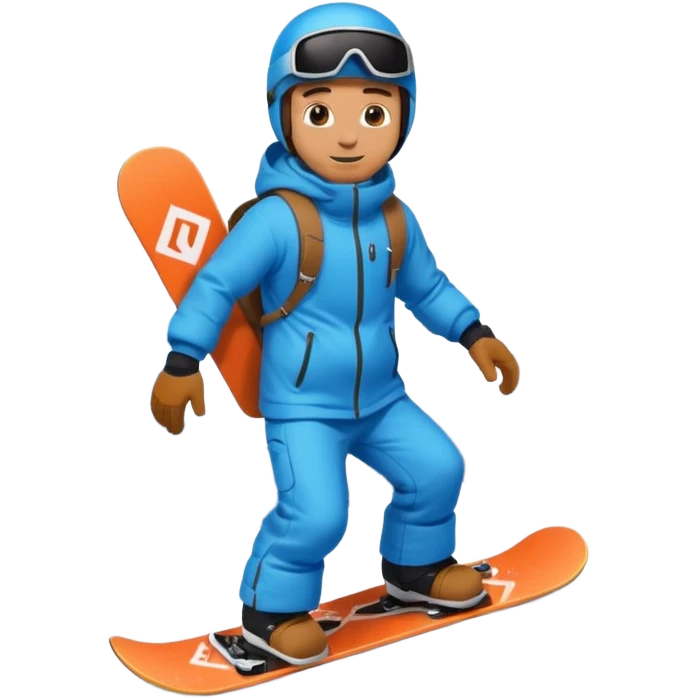 man snowboarding in the mountains emoji