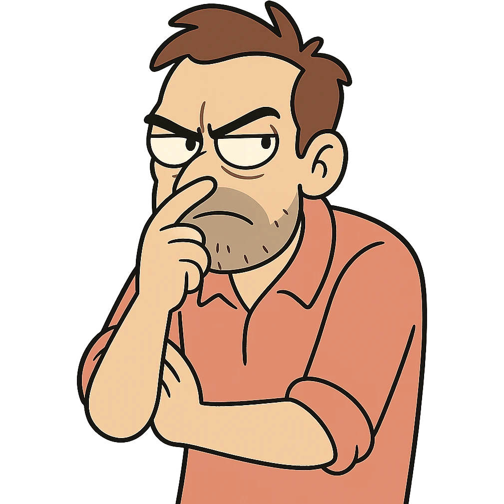 character with a dramatic suspicious pose emoji