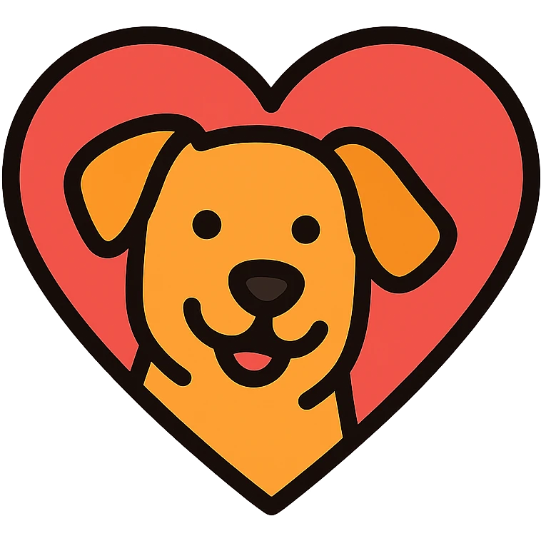 playful and friendly icon combining a dog and a heart, suitable for a tab icon, simple and clear design emoji