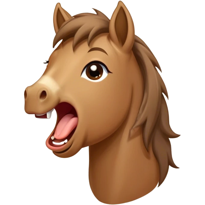Cinematic Cute Yawning Brown Welsh Pony Portrait Emoji, Head tilted slightly with a dramatic, wide-open yawn, showcasing a sturdy, brown-colored form with softly drooping ears and sleepy, half-closed eyes, Simplified yet irresistibly adorable features, highly detailed, glowing with a soft, cozy earthy glow, high shine, relaxed yet expressive, stylized with a dash of rustic charm, soft glowing outline, capturing the essence of a drowsy yet affectionate brown Welsh pony that appears ready to stretch and yawn its way off the screen! emoji