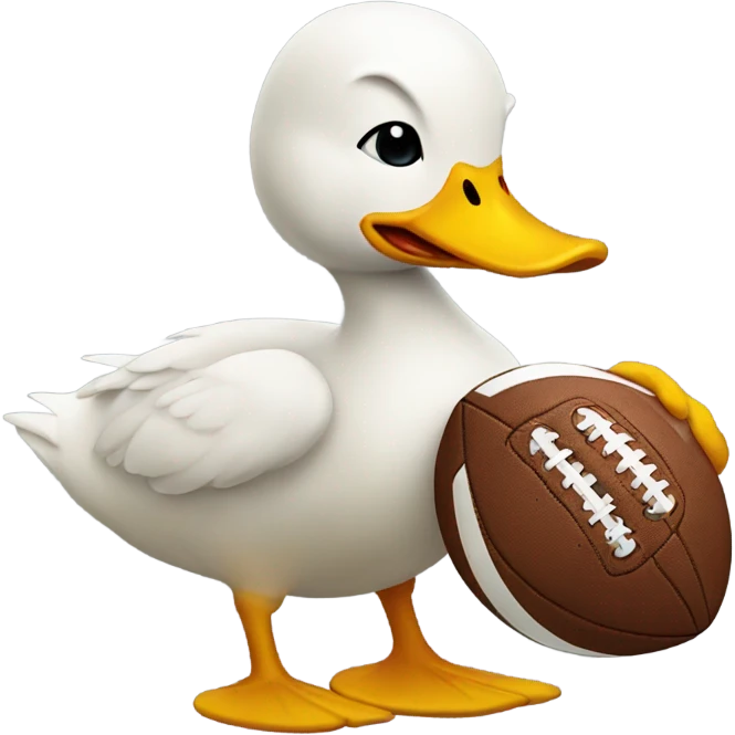 Duck holding football emoji