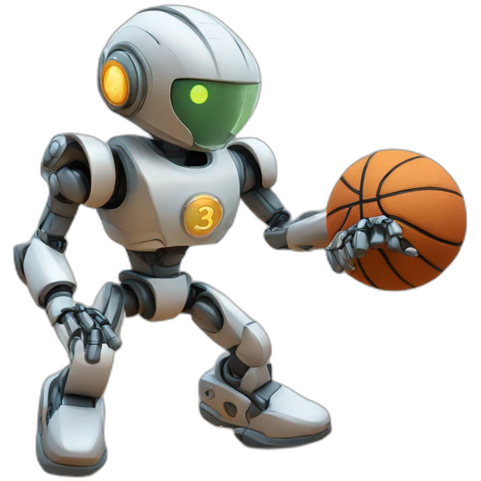 Robot playing basketball emoji