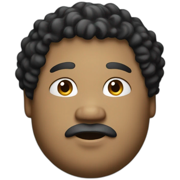 Fat man with curly black hair emoji