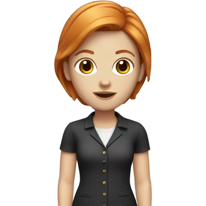 Memoji of Amy, a British ginger haired girl who works at a call center emoji