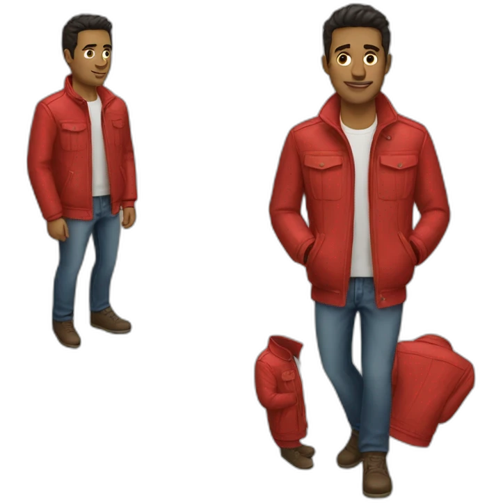 Red jacket man emoji