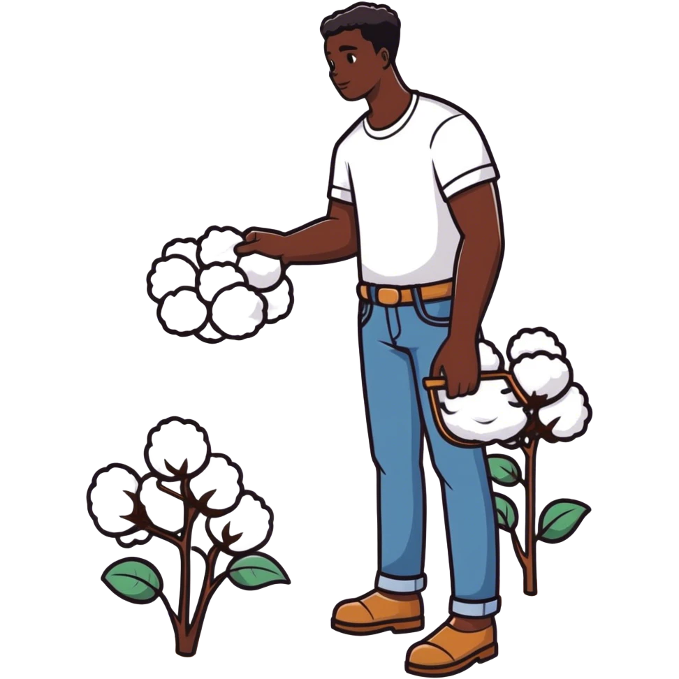 black person picking cotton emoji