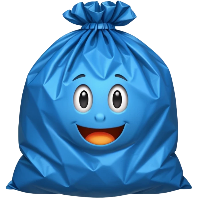 blue garbage bag emoji