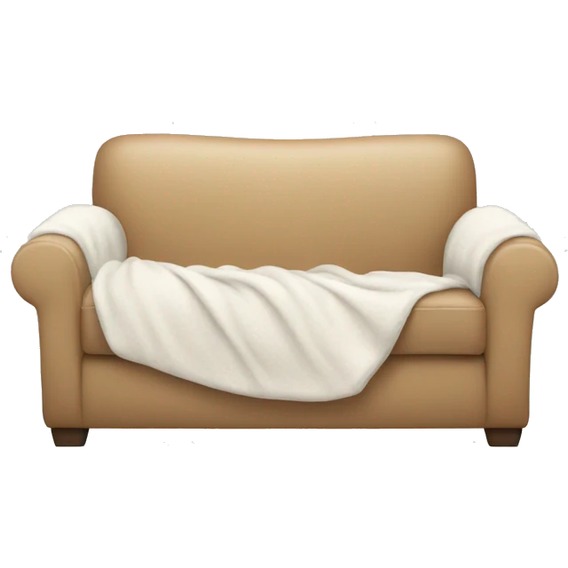 beige couch with white blanket emoji