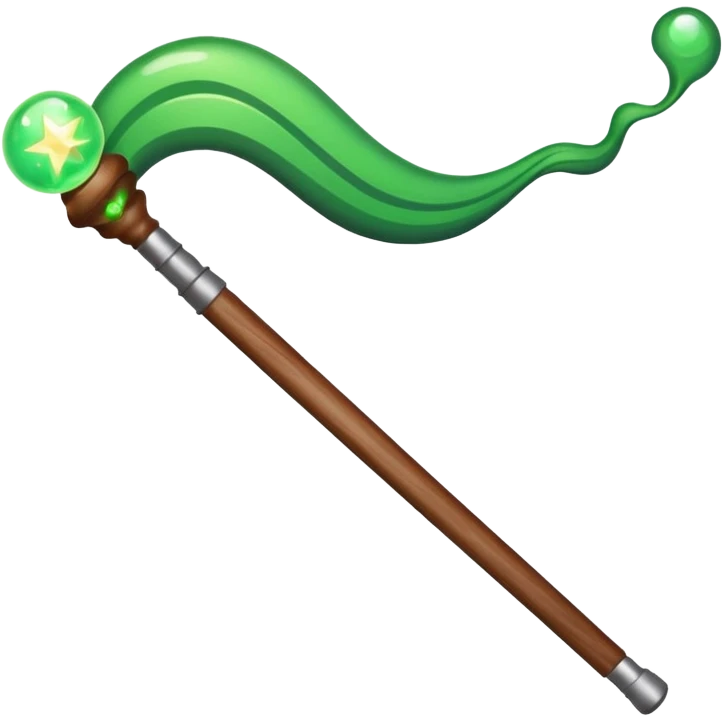 magic wand with green magicwave emoji