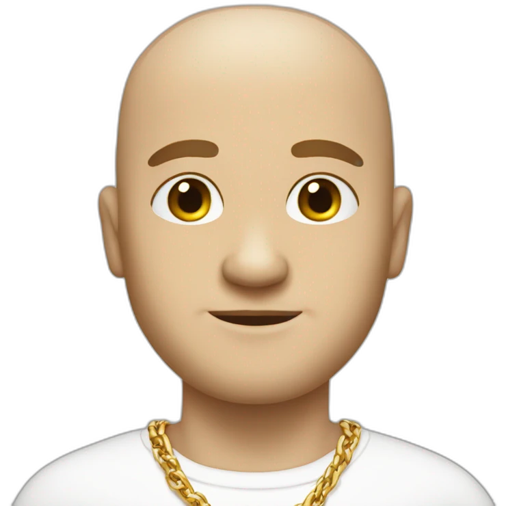 white italian guy with bald head and big gold chain emoji