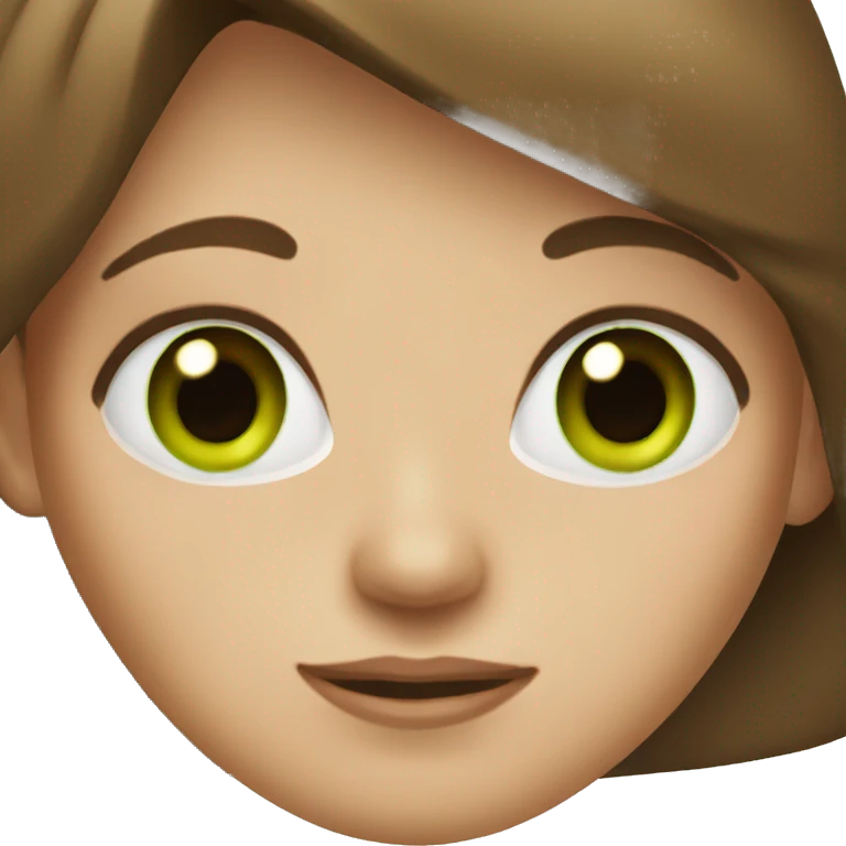 brown hair green eye woman emoji