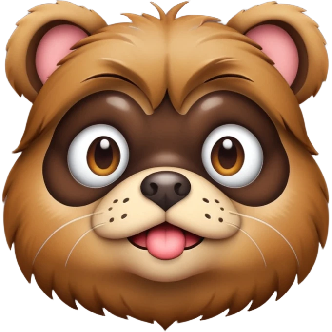 Pug × French Bulldog (Frug) with brown fur. I'd like a 3D emoji emoji