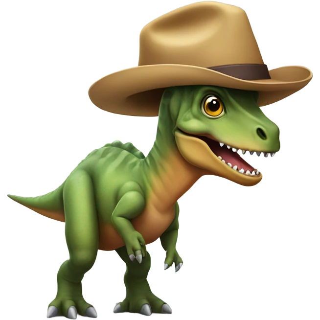 A dinosaur with a boot in it head and 2 hats in his fee emoji