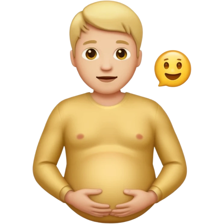 golden pregnant man emoji, sideways emoji