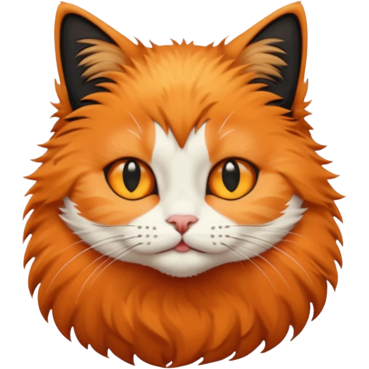 A cat with half its face orange colour and the other half black colour emoji