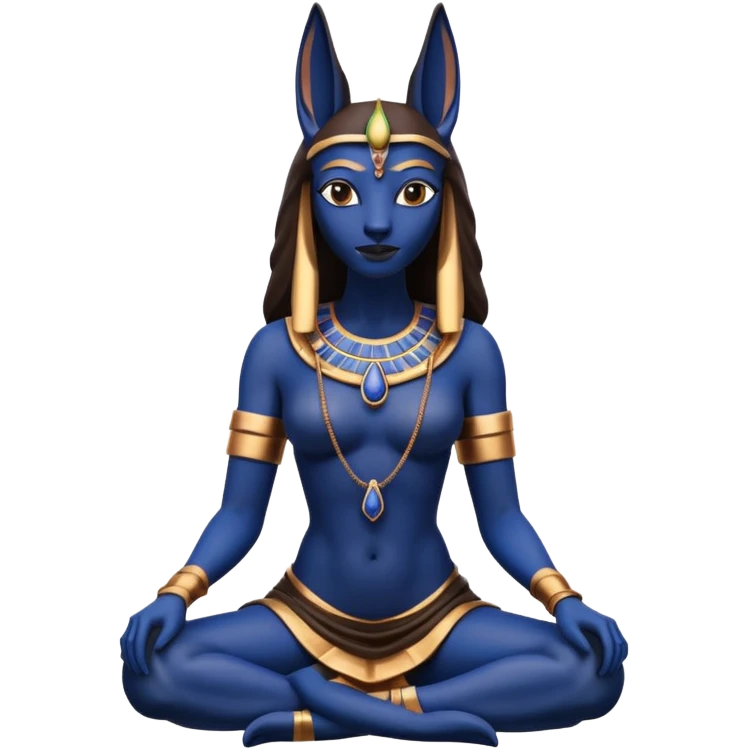 Proud Black, lapis rose gold, and woman anubis floor statue posed  emoji
