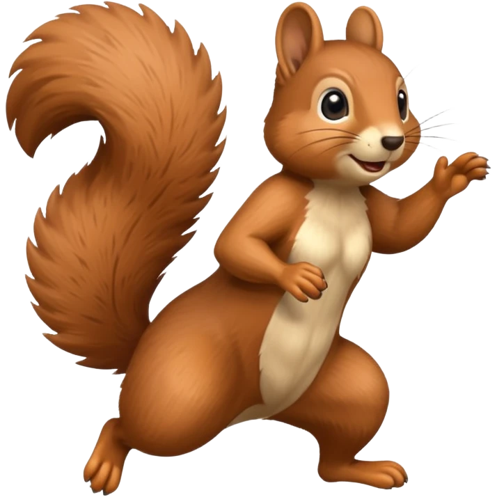 Squirrel skipping emoji