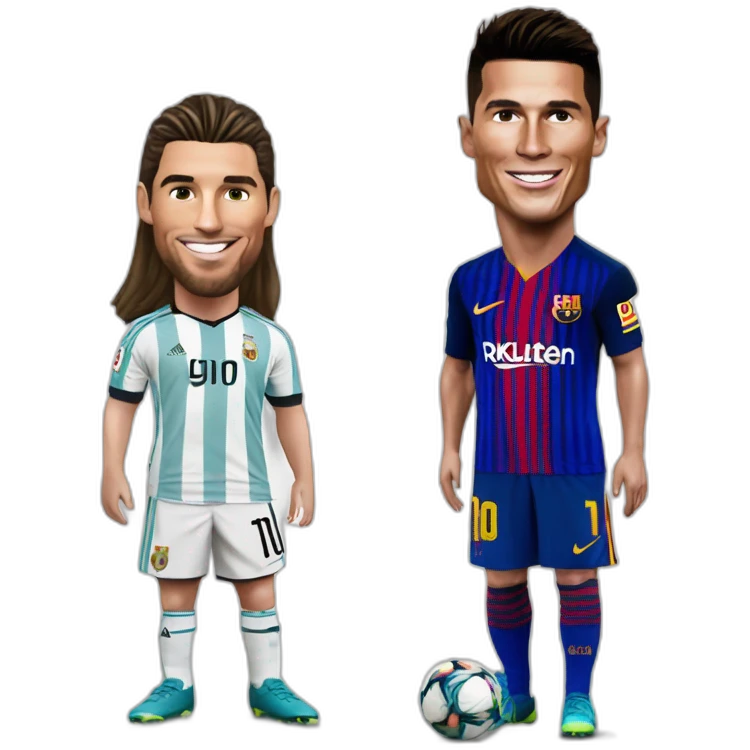 cristiano ronaldo con leo messi emoji