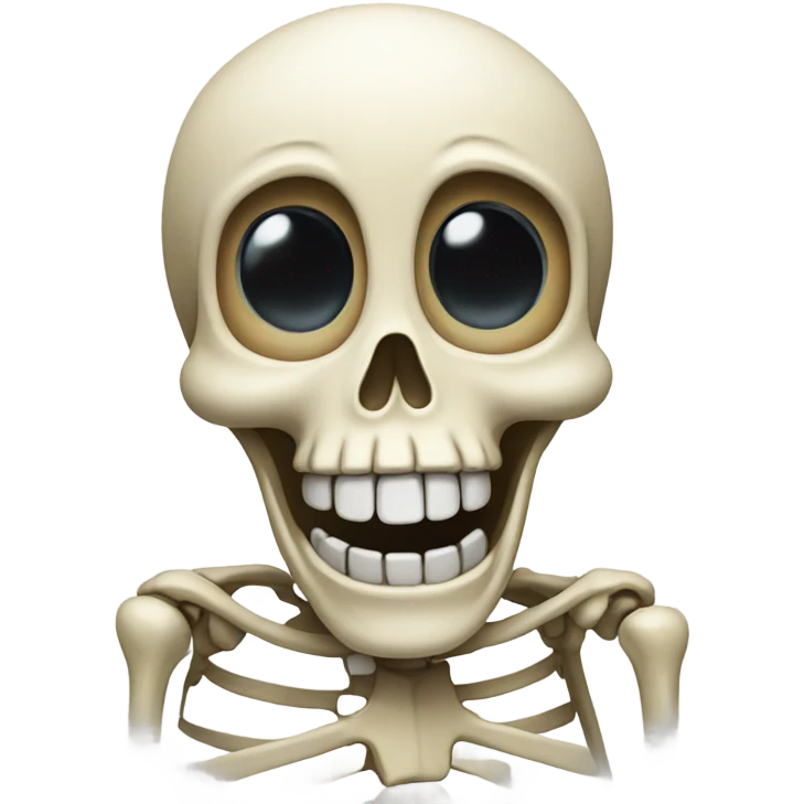 Skeleton, crying, laughing emoji