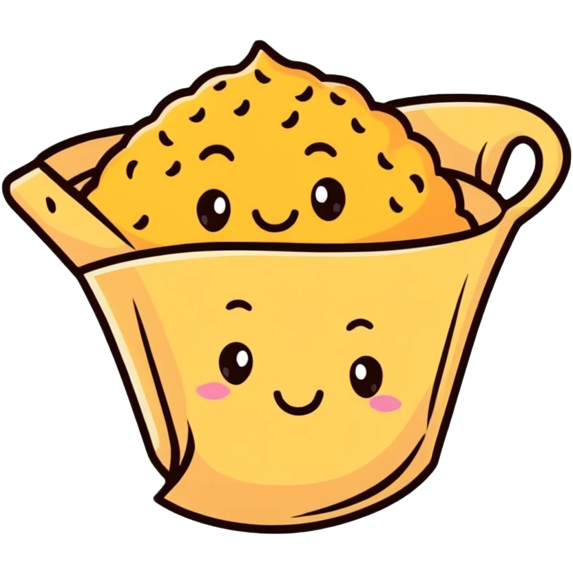 cartoon sesame seeds with cute faces emoji