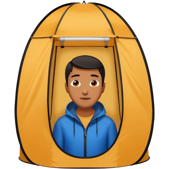 black Tall Oval Narrow Pop up one person tent  emoji