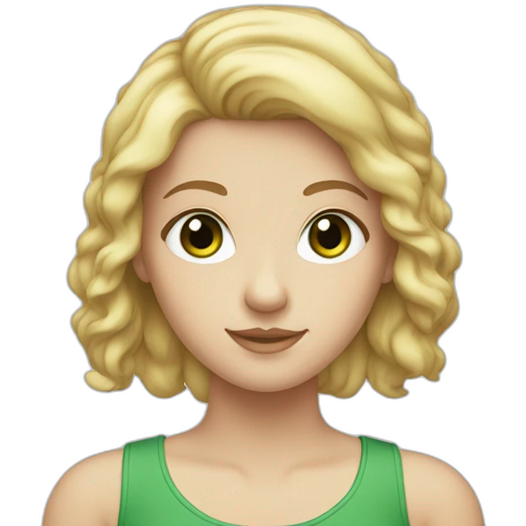white girl with green eyes and auburn mullet emoji