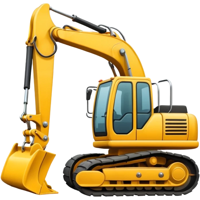 A realistic looking but cartoon excavator emoji