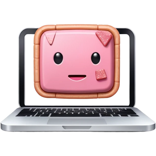 computer made of spam meat emoji