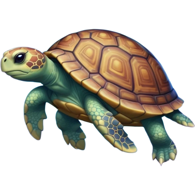 Quasar Turtle emoji – full body, massive cosmic turtle with glowing shell like a galaxy vortex, star patterns, slight side angle emoji