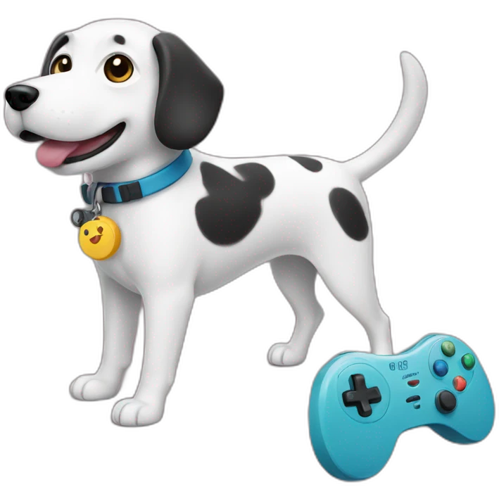 Dog and controller  emoji