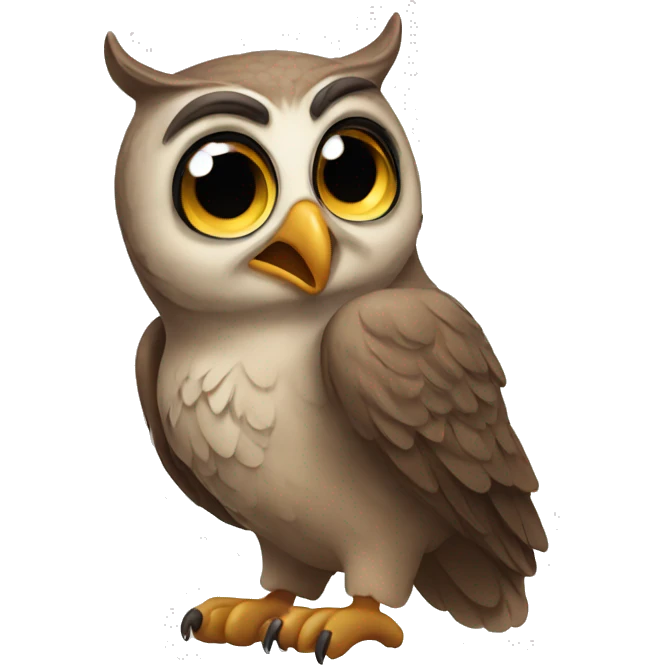 Owl sending kisses by hand emoji