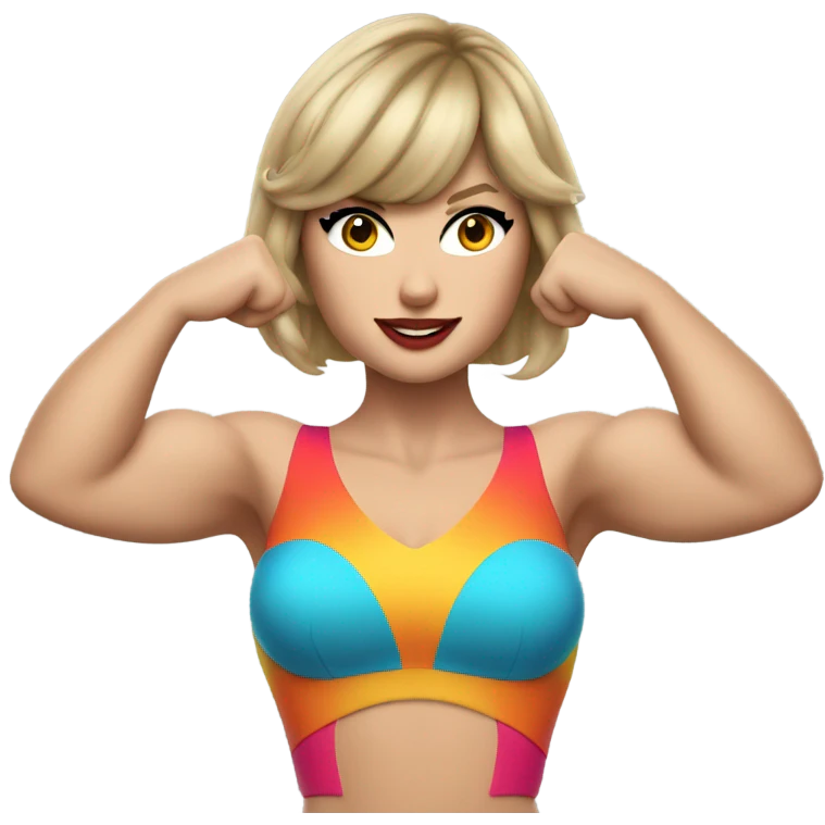  Taylor swift flexing big muscles in costume emoji