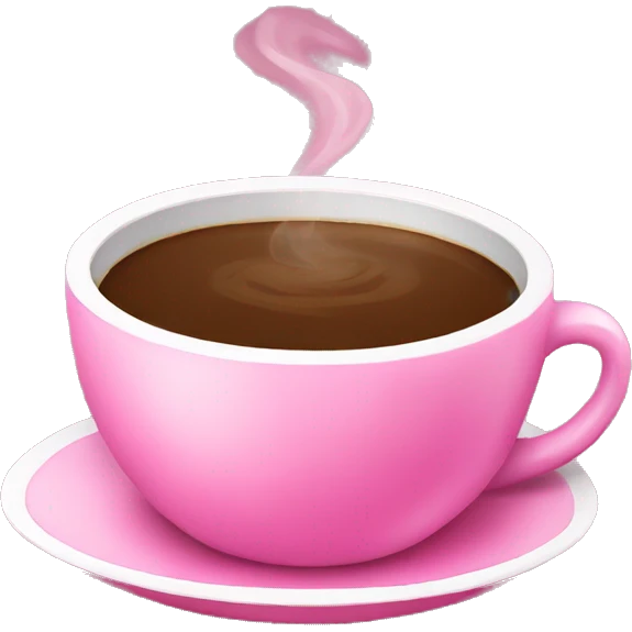 Pink cup with coffee  emoji