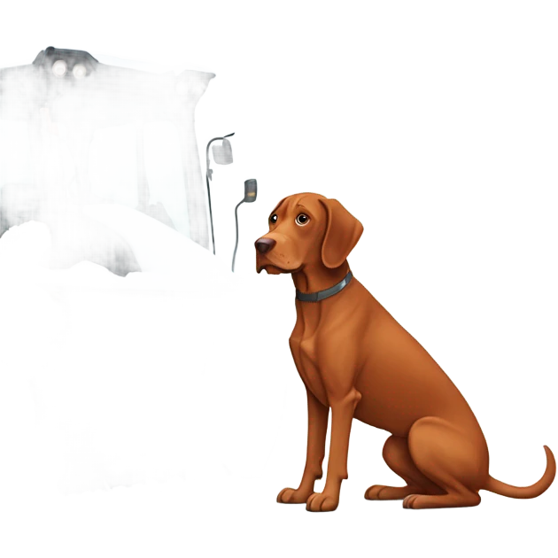 Vizsla in the snowblower  emoji