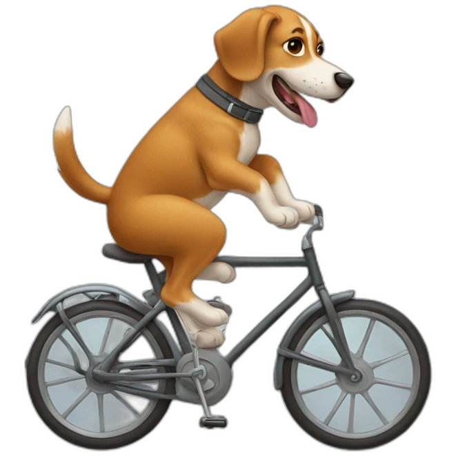 The dog riding the bike emoji