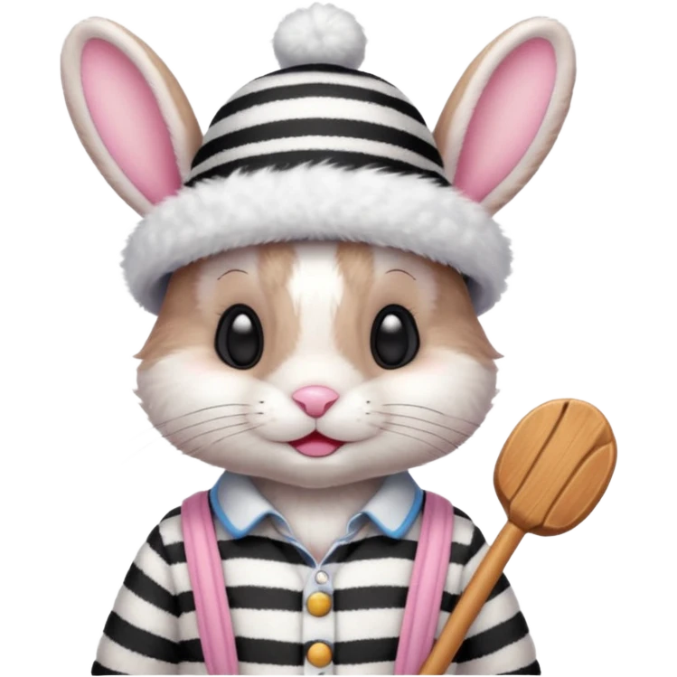 bunny wearing gondolier striped shirt and hat emoji