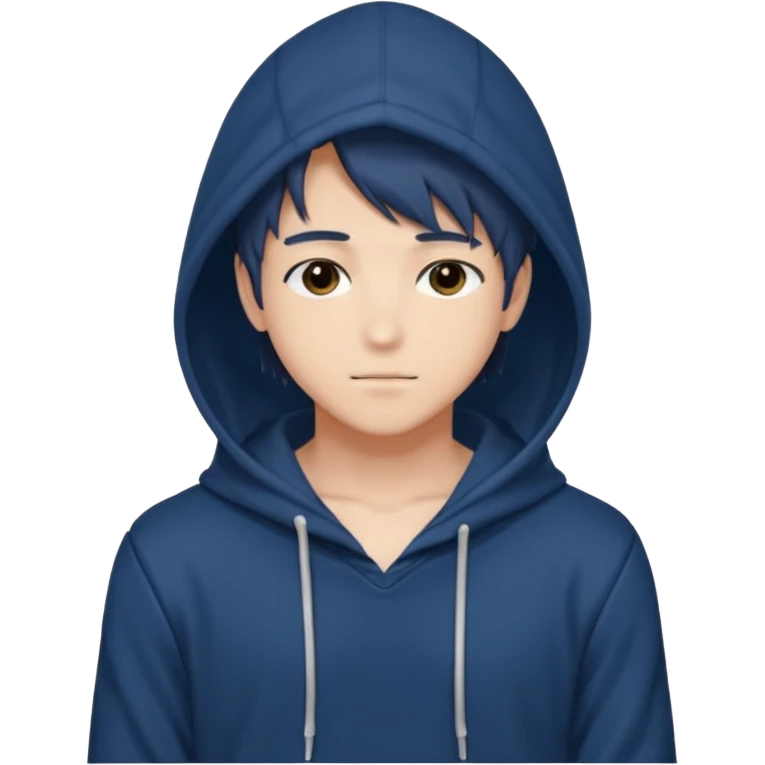 Cute Sexy Handsome Attractive Romantic Shoujo-Anime-style semi-realistic Man with a hoodie  emoji