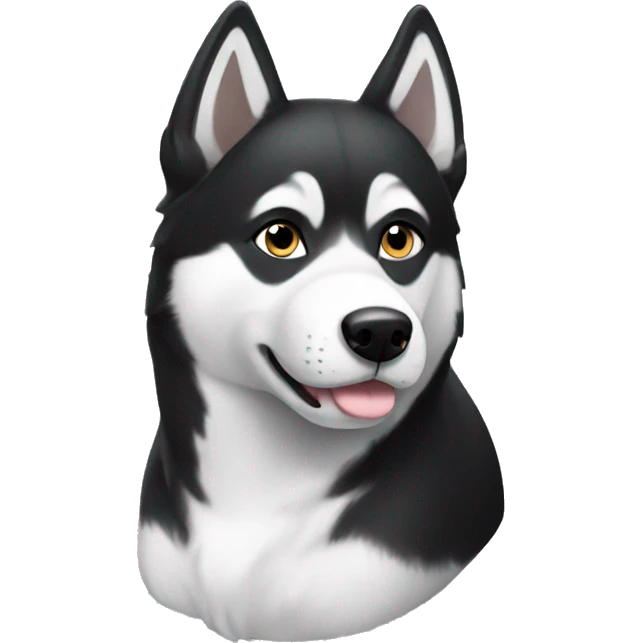 Black and white husky emoji