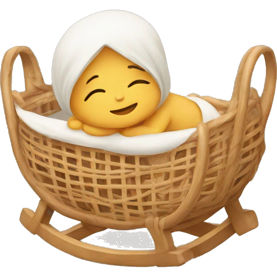 Newborn in a rattan cradle emoji