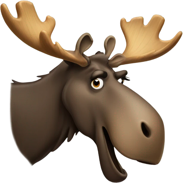 A moose covering his nose from a bad smell emoji