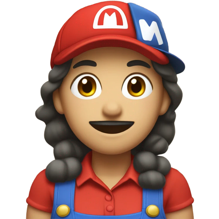 Woman in Mario outfit emoji