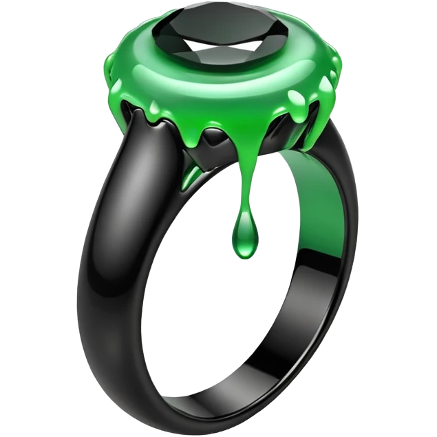 black and green goopy engagement ring emoji