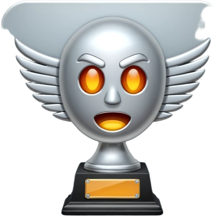 trofeu escrito "PANIC" emoji