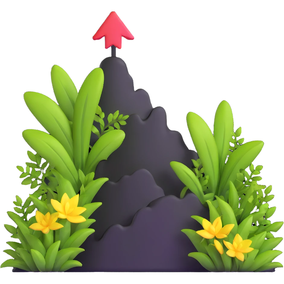 downward arrow surrounded by plants emoji