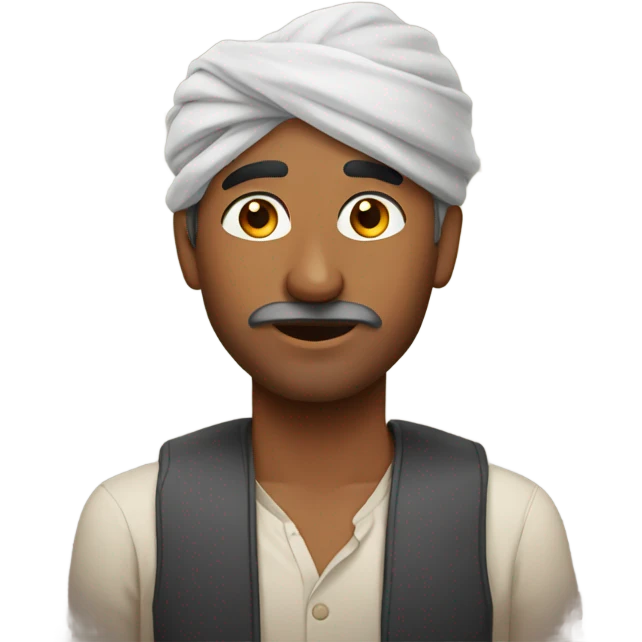 Indian man in a red house emoji