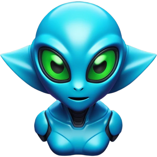 Clash of Clans aesthetic: Cinematic Playful 3D Isometric Alien Emoji, rendered in a 3D vector-style similar to standard emojis with minimal shading and bold, simplified shapes. A compact, distinct form with signature details, softly glowing with a futuristic sci-fi warfare charm. Simplified yet unmistakably iconic, highly detailed and consistent, glowing with a soft radiance and high shine. Stylized with a touch of high-tech brilliance and a soft glowing outline, capturing the essence of a beloved gaming relic with a friendly, playful manner! emoji