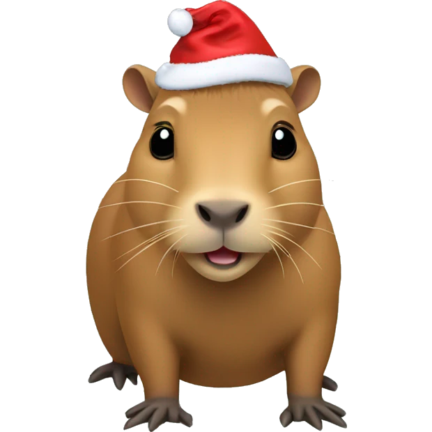 capybara with christmas hat emoji