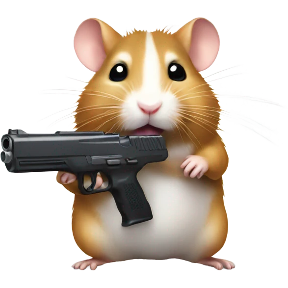 Hamster with a gun emoji
